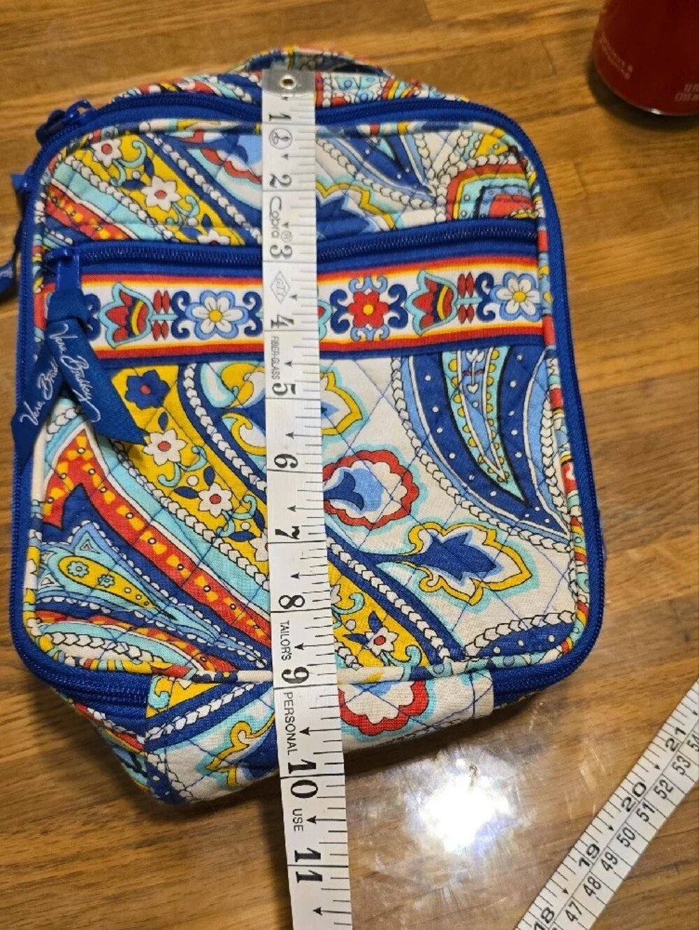 Vera Bradley Blue, Yellow & Red Paisley Quilted Cosmetic Case